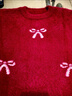 唐獅女童新年衣服紅色毛衣新款冬女童拜年服馬年喜慶兒童毛衣女童毛衣 曬單實(shí)拍圖