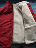 左西童裝男童夾棉外套2025新款兒童紅色棉服新年兩面穿羊羔絨棉衣 紅色 150 cm 曬單實(shí)拍圖