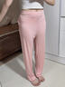 浪莎孕婦睡褲100%純棉春秋長(cháng)褲寬松大碼可調節月子褲產(chǎn)后家居褲可外穿 粉色 【100%純棉，可調節腰帶】 L 【建議體重100-120斤】 曬單實(shí)拍圖