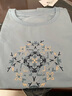 德瑪納（dme）【繡花棉質(zhì)女式t恤】春秋款圓領(lǐng)微彈幾何對稱(chēng)短袖t恤女 曬單實(shí)拍圖