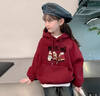 女童衛衣秋冬款2025新款大童女孩韓版秋裝連帽上衣兒童裝洋氣衣服 酒紅色【春秋款】 130 cm 曬單實(shí)拍圖