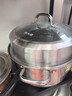 炊大皇304不銹鋼三層蒸鍋家用復合底湯鍋蒸饅頭包子可視高拱蓋32cm 曬單實(shí)拍圖