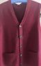 恒源祥厚款100%綿羊毛背心男士開(kāi)衫v領(lǐng)馬甲秋冬季保暖濮院毛衫坎肩無(wú)袖 深紅 XL 180/52/115 曬單實(shí)拍圖