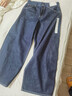 優(yōu)衣庫偏短款女裝男裝寬松廓形牛仔褲/彎刀鐮刀褲484808 69 藏青色 27 /160/68A 曬單實(shí)拍圖