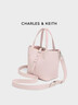 CHARLES&KEITH簡(jiǎn)約通勤手提水桶包菜籃子包生日女神節禮物送女友CK2-10151518 Cotton Candy Pink棉花糖粉 S 曬單實(shí)拍圖