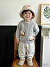 波步（BORBOON B）寶寶套裝2026新款男童春季分體三件套兒童早春毛衣嬰幼兒外出衣服 【三件套】6795灰 100 曬單實(shí)拍圖