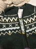 UR2025冬季新款女裝復古幾何圖案雙拉鏈針織開(kāi)衫UYL950136+ 曬單實(shí)拍圖
