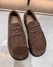 百麗【張凌赫同款】海鷗樂(lè )福鞋男2026春季休閑樂(lè )福鞋A2308AM6預售 棕色-男款（系帶款） 建議拍大一碼 42 曬單實(shí)拍圖