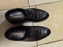 老人頭（LAORENTOU）皮鞋男春秋季頭層牛皮正裝鞋男士休閑商務(wù)圓頭結婚鞋 1717 黑42 曬單實(shí)拍圖