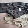 Calvin Klein內衣女士提花腰邊ck莫代爾混紡半包臀三角內褲女 5DG-黑灰色 1條 S 曬單實(shí)拍圖