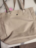 盛菲曼帆布包女上班女神節單肩包大學(xué)生上課裝書(shū)本日系簡(jiǎn)約百搭托特包 米灰色 曬單實(shí)拍圖