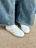 波爾諦奇（BOERDIQI）2026春新款女頭層牛皮時(shí)尚小白鞋舒適厚底休閑女鞋 米卡色   38 曬單實(shí)拍圖