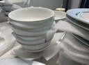 華光骨瓷餐具套裝 陶瓷碗套裝家用輕奢餐具整套 結婚喬遷禮 圣托里尼 【適用6-8人】 48頭 曬單實(shí)拍圖