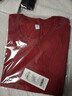 重磅純棉短袖t恤男高檔純色印花休閑基礎款內搭半袖打底衫 酒紅 2XL  155-170斤 曬單實(shí)拍圖