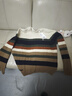 哈吉斯（HAZZYS）男裝 冬季圓領(lǐng)毛衣針織撞色條紋絞花羊毛衫男ABYZD0CDD47 奶油色CR 2XL （185/104A 52） 曬單實(shí)拍圖