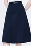 Navigare意大利小帆船女士半身裙秋季休閑百搭中裙純棉時(shí)尚通勤顯瘦A字裙 海軍藍 L 曬單實(shí)拍圖