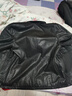紀牧（JIMU）2025秋冬海寧真皮皮衣男士頭層油蠟牛皮風(fēng)衣中長(cháng)款修身皮夾克外套 黑色 L (170) 曬單實(shí)拍圖