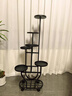 鐵藝花架多層家用裝飾花架子客廳落地式可移動(dòng)擺放花盆托架好看 【七層可放八盆】黑砂紋+滾輪 無(wú)規格 曬單實(shí)拍圖