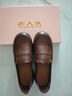 老人頭（LAORENTOU）媽媽鞋真皮軟底舒適坡跟休閑中老年懶人鞋防滑單鞋女 LB231 棕36 曬單實(shí)拍圖