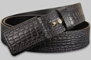 頭層派皮帶男真皮包裹扣頭金屬接觸過(guò)敏頭層純牛皮腰帶男牛仔褲帶 黑色（鱷魚(yú)紋） 120cm 曬單實(shí)拍圖