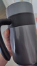 蘇泊爾（SUPOR）保溫杯男款316L不銹鋼水杯帶手柄泡茶杯商務(wù)辦公大容量杯子送禮物 隕石灰-【顯溫款】600ml 曬單實(shí)拍圖