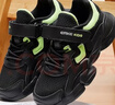 鴻星爾克（ERKE）童鞋男童中大童運動(dòng)鞋兒童慢跑鞋正黑/熒光能量綠33 曬單實(shí)拍圖