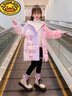 G.duck品牌童裝女童羽絨棉服免洗冬裝2023新款洋氣兒童棉服大童女孩冬裝 粉紫色 150 cm適合140-150cm年齡9-10歲 曬單實(shí)拍圖