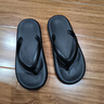 果洛菲（GUOLUOFEI）人字拖男女夏季時(shí)尚潮流軟底防滑情侶夾腳黑色涼拖外穿 黑色44-45 曬單實(shí)拍圖