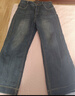 浪莎加絨九分牛仔褲女冬季新款小個(gè)子高腰彈力直筒褲寬松遮肉闊腿褲 曬單實(shí)拍圖