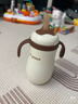 世喜小月齡保溫杯316L不銹鋼吸管水杯保溫奶瓶棕杯套+鴨嘴+直飲吸管 曬單實(shí)拍圖