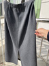 詩(shī)凡黎（‘S EIFINI）孟子義代言糯米直筒半身裙2025秋冬新款松緊腰舒適顯瘦毛呢中長(cháng)裙 煙灰 XL 曬單實(shí)拍圖