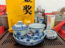 承韻尚樽景德鎮陶瓷蓋碗青花蓮花功夫茶具套裝家用高檔泡茶碗茶杯禮盒裝 青花蓮花寶相-壓手杯4件套簡(jiǎn)裝 曬單實(shí)拍圖