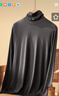 簡(jiǎn)云莫代爾保暖內衣男士半高領(lǐng)打底衫內搭薄款長(cháng)袖t恤單件上衣秋衣冬 高領(lǐng)-桑葚黑 XL 【適合140-165斤】 曬單實(shí)拍圖
