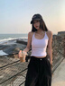 都市麗人白色小吊帶背心女帶胸墊女士打底衫免穿文胸一體外穿性感美背內搭 曬單實(shí)拍圖