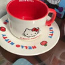 名創(chuàng  )優(yōu)品（MINISO）Hello Kitty蘋(píng)果季系列帶碟陶瓷杯200mL 曬單實(shí)拍圖