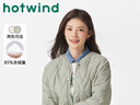 熱風(fēng)（Hotwind）輕薄羽絨外套冬季新款女士羽絨服輕薄保暖小香風(fēng)羽絨服 07綠色 M 曬單實(shí)拍圖