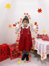 戴維貝拉（DAVE＆BELLA）女童連衣裙女寶寶假兩件裙子新款春裝洋氣兒童公主裙童裙 紅色【現貨】 120 cm（建議身高110-120cm） 曬單實(shí)拍圖