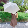 JCZS遮陽(yáng)傘迷你膠囊傘防曬抗UV雨傘女晴雨兩用超輕小巧口袋傘手動(dòng) 淺米白-【黑膠涂層晴雨兩用送傘布袋】 曬單實(shí)拍圖