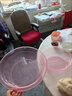 食族魔盒 食（SHIZUMOHE）食品級透明PP臉盆家用加厚塑料盆嬰兒洗澡盆廚房洗菜盆多尺共選擇 特厚【大+中+小】母嬰3件套 【冰川青】 曬單實(shí)拍圖