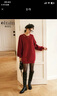 Olrain歐芮兒新年紅色連衣裙女裝氣質(zhì)通勤毛織裙子本命年女裙 復古紅 S 曬單實(shí)拍圖
