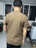 CHOKPIS男士短袖T恤立領潮流半袖棉麻汗衫中國風修身上衣夏季透氣衣服男 卡其色 2XL  【建議135-150斤】 曬單實拍圖