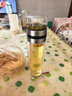 PAKCHOICE茶水分離杯子茶杯水杯子男士雙層玻璃保溫杯茶水分離泡茶杯 550ml【升級加厚】鋼本色(贈杯 曬單實(shí)拍圖