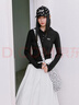 Mmlg連帽長(cháng)袖t恤女版2026年春季新款韓系半開(kāi)紐扣合身休閑設計感上衣 黑色 S 曬單實(shí)拍圖