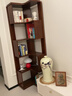 實(shí)木轉角置物架轉角柜一體靠墻角書(shū)架三角邊角柜書(shū)柜拐角落收納柜 轉角書(shū)架-60cm-胡桃色 曬單實(shí)拍圖