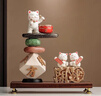 赟婭時(shí)來(lái)運轉八方來(lái)財開(kāi)運招財貓裝飾品擺件店鋪開(kāi)業(yè)禮物喬遷新居禮品 八方來(lái)財石來(lái)運轉+對貓+底座 曬單實(shí)拍圖