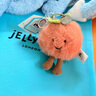 Jellycat趣味雙葉桃子包包掛飾毛絨掛件鑰匙扣新年禮物2026春夏新品 粉色 One Size 曬單實(shí)拍圖