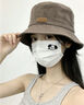 真享帽子女春秋小檐漁夫帽遮陽(yáng)防紫外線(xiàn)顯臉小防曬帽P(pán)725深灰色55-58 曬單實(shí)拍圖