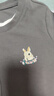 尚都比拉兔子刺繡假兩件圓領(lǐng)長(cháng)袖t恤女春秋外穿顯瘦女裝上衣 深灰色 M  曬單實(shí)拍圖