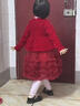 迪士尼（Disney）女童連衣裙加厚保暖小女孩秋冬紅色拜年服時(shí)髦蓬蓬公主裙子新年裝 紅色 120 【建議身高115-125cm,體重40-50斤】 曬單實(shí)拍圖