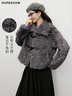 紅袖（hopeshow）復古牛角扣皮草2025冬季新款女裝輕熟泰迪絨翻領(lǐng)洋氣短款毛外套 暗影灰074 S 曬單實(shí)拍圖